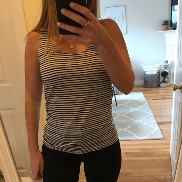 J Crew Sequin Stripe Tank Top - Picture 5 of 5